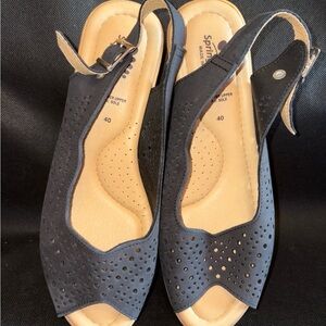 Spring Step Women's Navy Perforated Sandals